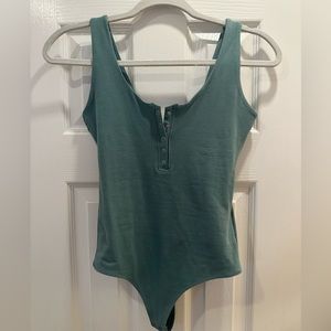 Abercrombie & Fitch front snap light Teal bodysuit